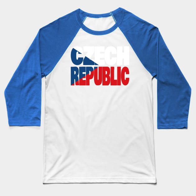 Czech Republic flag stencil Baseball T-Shirt by Kuni Art